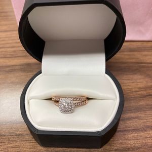 1/2 Carat Rose Gold Diamond Engagement Set
